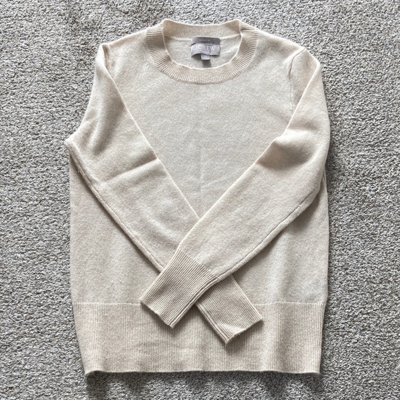 J. Crew Beige Crewneck Cashmere Sweater - Picture 1 of 2